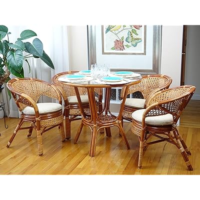 Pelangi Rattan Wicker Dining Set Piece Round Kuwait Ubuy