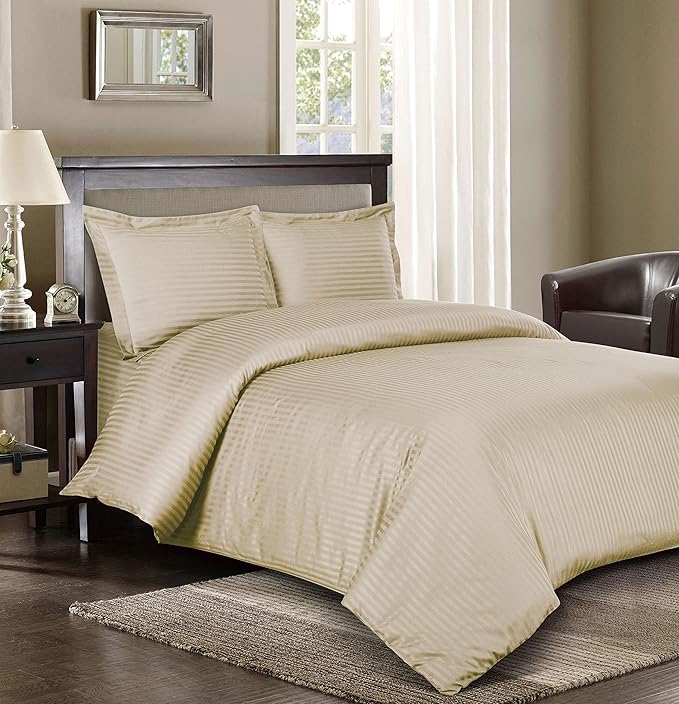 Royal Hotel Stripe Beige 3pc King/CaliforniaKing Comforter