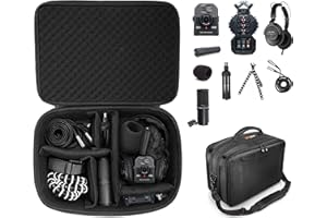 getgear All in one case for Zoom Portable Handy Recorder Compatible with Zoom H8, Q2n-4K, H6, H5, H4 and Headphones, Microphones, Stands, Charger, Cords and Tablet/Laptop