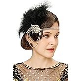BABEYOND Flapper Headpiece for Women - Flapper Feather Headband 1920s Gatsby Headpiece Vintage Accessories for Women