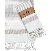 Ruvy Home Basics Turkish Hand Towels for Bathroom Set of 2 | 18"x40", Cotton | Decorative Towel for Bathroom, Kitchen, Dishcloth, Tea, Yoga, Face, Gym - Beige