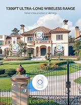TECKNET Wireless Doorbell 3 Receivers 400m RGB Light IP65 60 Chimes 5 Volume view 3