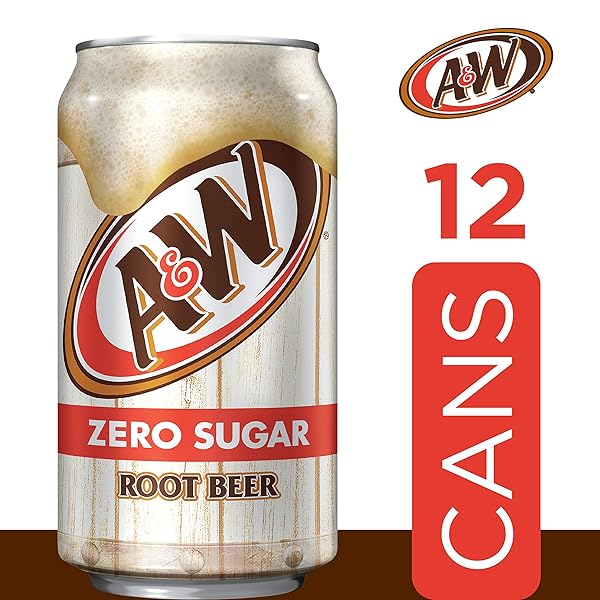 A&W ZERO SUGAR ROOT BEER SODA, 12 FL OZ CANS, 12 PACK