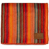 QISU Alpaca Wool Blanket Throw | Large, Beautiful, Warm, Variegated | 85 x 65 inches | Ultra-Soft, Hypoallergenic and Breathable | Non-Itchy or Scratchy Fabric (Orange Variegated)