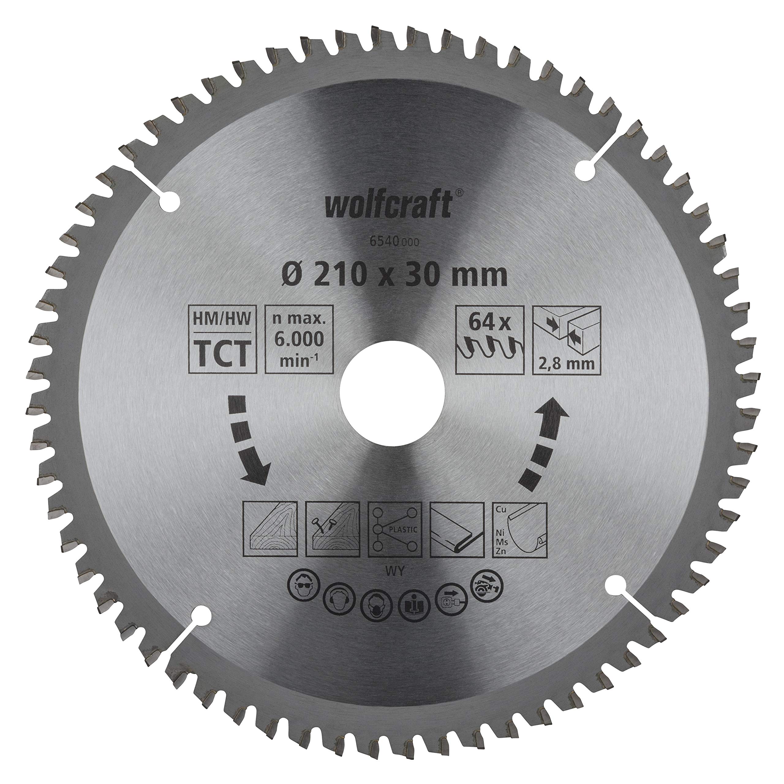 wolfcraft TC Cross and Mitre Cut Saw Blade, purple series I 6540000 I Fine, clean cuts