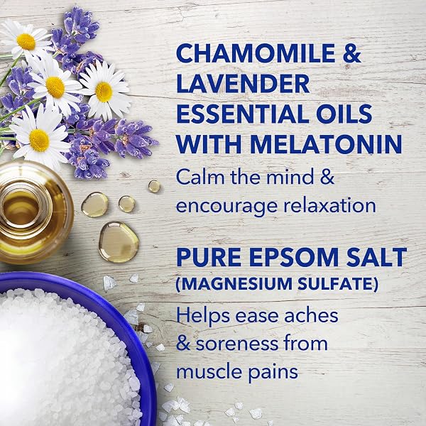 DR TEAL’S PURE EPSOM SALT, MELATONIN SLEEP SOAK WITH ESSENTIAL OIL BLEND, 3 LB (PACK OF 4)