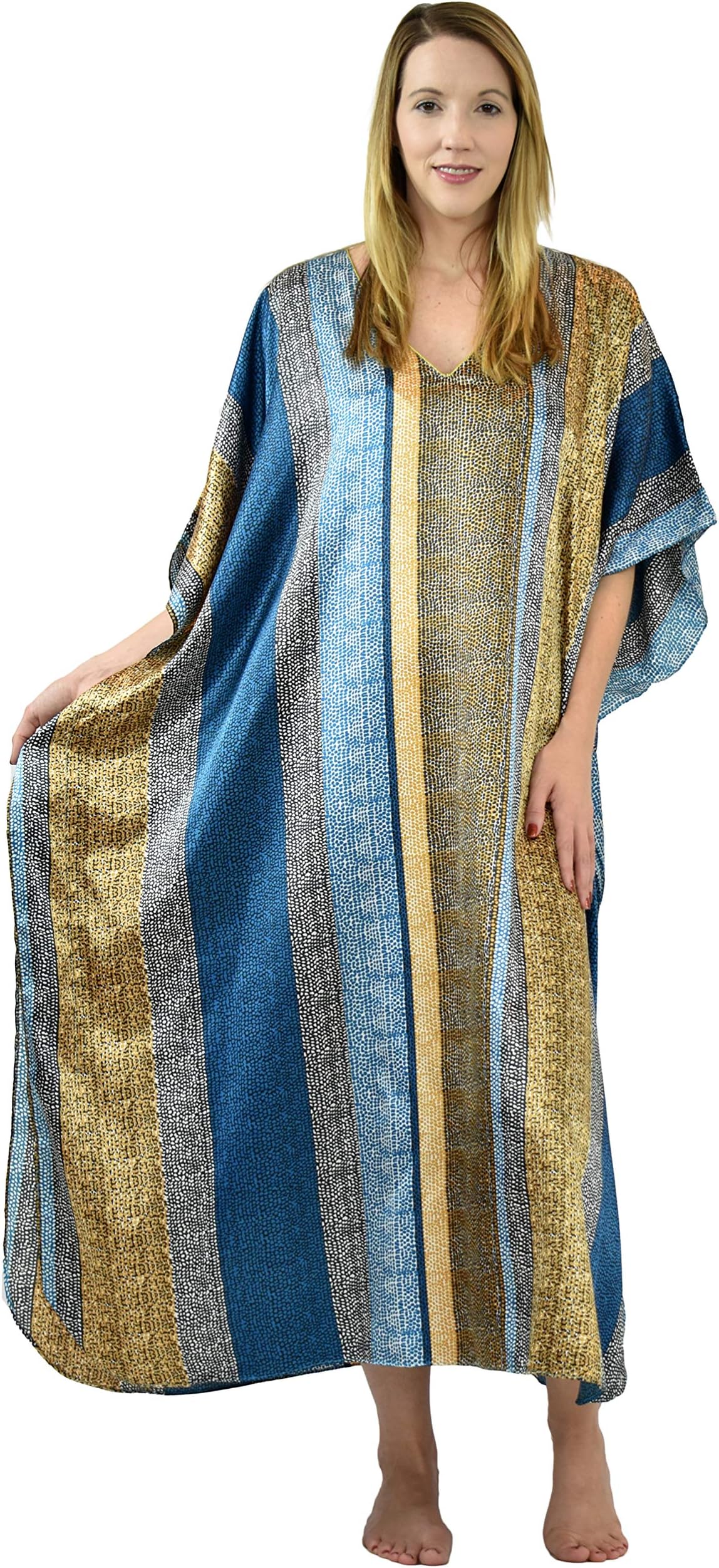Womens Satin Caftan, Aztec Print Print Kaftan, Style Caf-19