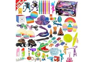 CTB DEALZ 101 Pcs Large Fidget Mystery Box for Kids Girls & Boys - Fun Sensory Fidget Toys Bulk Variety Pack for Toddlers - Fidget Prizes for Classroom (101 Pcs)