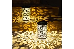 Yongmao 2 Pack Outdoor Solar Hanging Lantern Lights, Patio Solar Lantern Outdoor Waterproof, Solar Lights for Garden Yard Backyard Porch Table Pathway Tree Decorative