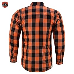Daniel Smart Men Motorcycle Flannel Shirt Sporty
