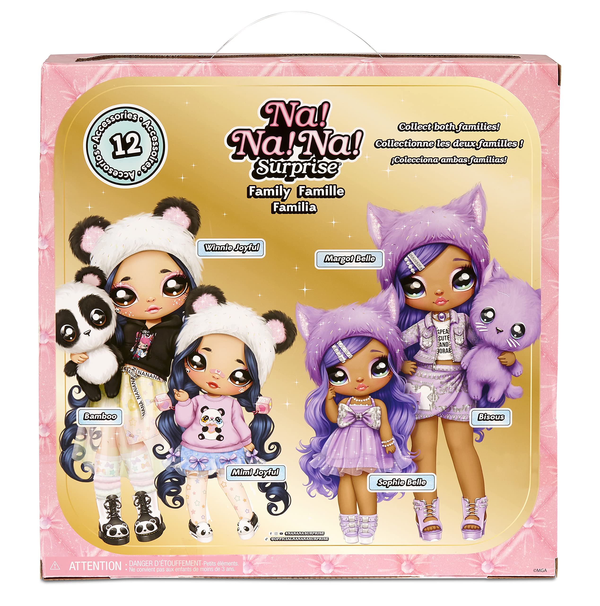 Na Na Na Surprise Family Fashion Dolls Multipack - 2 Dolls, Pet Kitty, Accessories