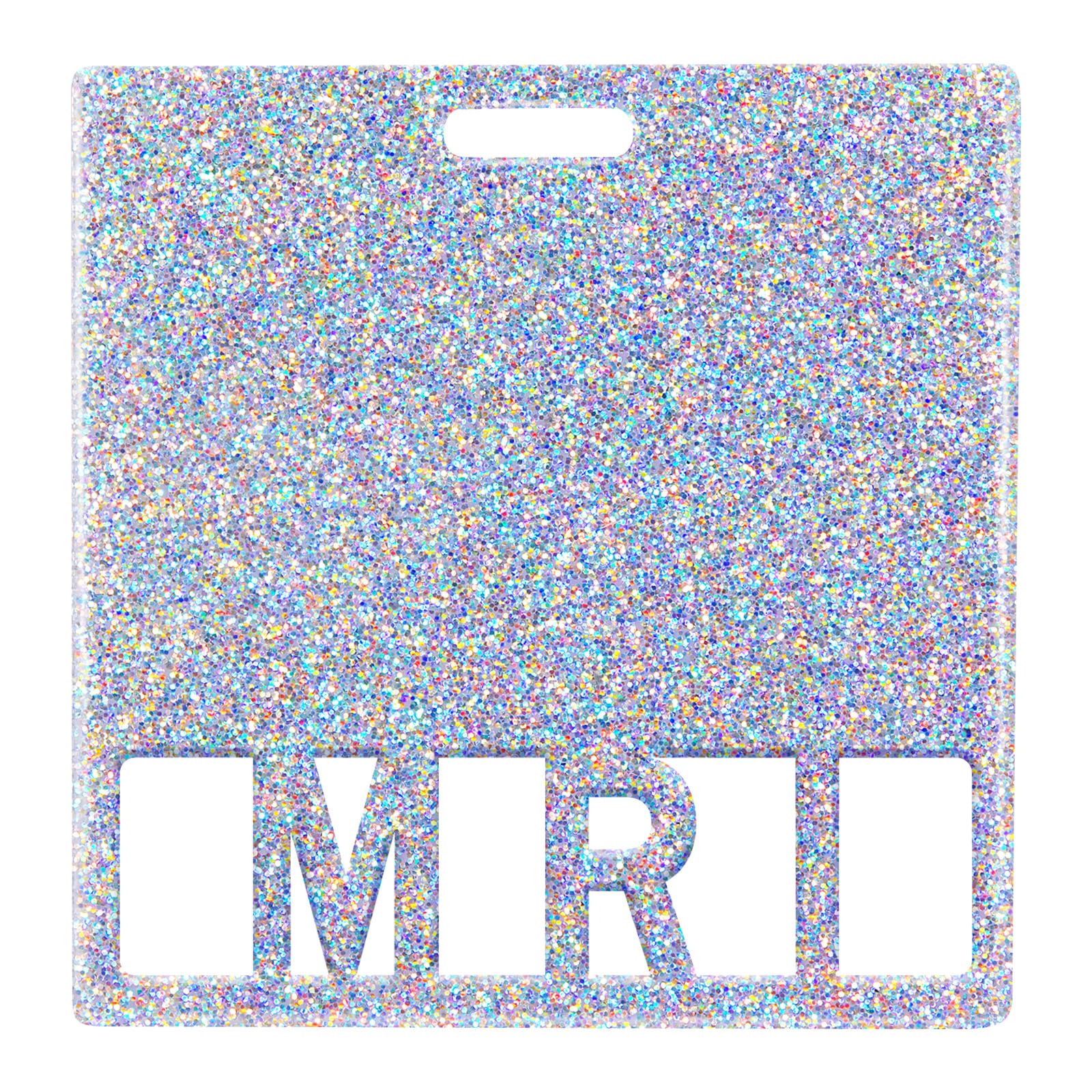 Photo 1 of Plifal MRI Badge Buddy Card Holder - Magnetic Resonance Imaging Glitter Sliver Nurse Nursing Accessories Horizontal ID Name Identification Tags for Hospital Medical Student Work