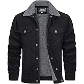 TACVASEN Men's Corduroy Jacket Fleece Sherpa Lined Winter Coats Warm Cotton Casual Trucker Cargo Jacket with Multi Pockets