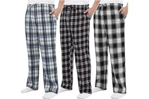 Motarto Men's Pajama Pants Flannel Plaid Pajama Sleep & Lounge PJ Bottoms Warm Sleepwear with Drawstring Pockets