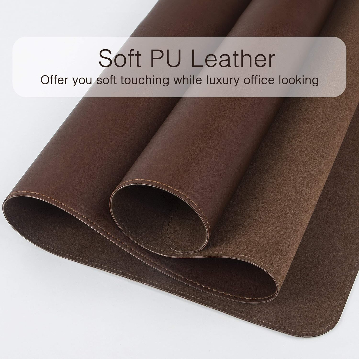 YSAGi Leather Desk Pad, Ultra Thin Writing Desk Mat Desk Protector Accessories, Large Mouse Pad for Office/Home Use (31.5" x 15.7", Brown-Single Side) : Office Products