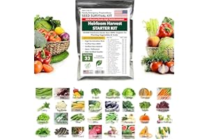 SEED TRUST CA SeedTrust CA 18,000 Heirloom Seeds Non-GMO Organic for Planting Vegetables & Fruits (33 Variety Pack) - Gardening Seed Starter Kit, Survival Gear Food, Gardening Gifts, Emergency Supplies – USA