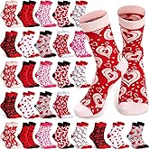 Kigeli 40 Pairs Valentine's Day Socks Gifts Colorful Novelty Crew Socks Women's Cotton Socks Heart and Love Socks Bulk for Women Men