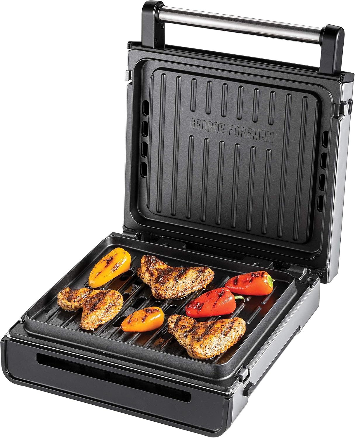 George Foreman 28000 Smokeless Electric Grill, 1500 W, Stainless Steel - Image 3