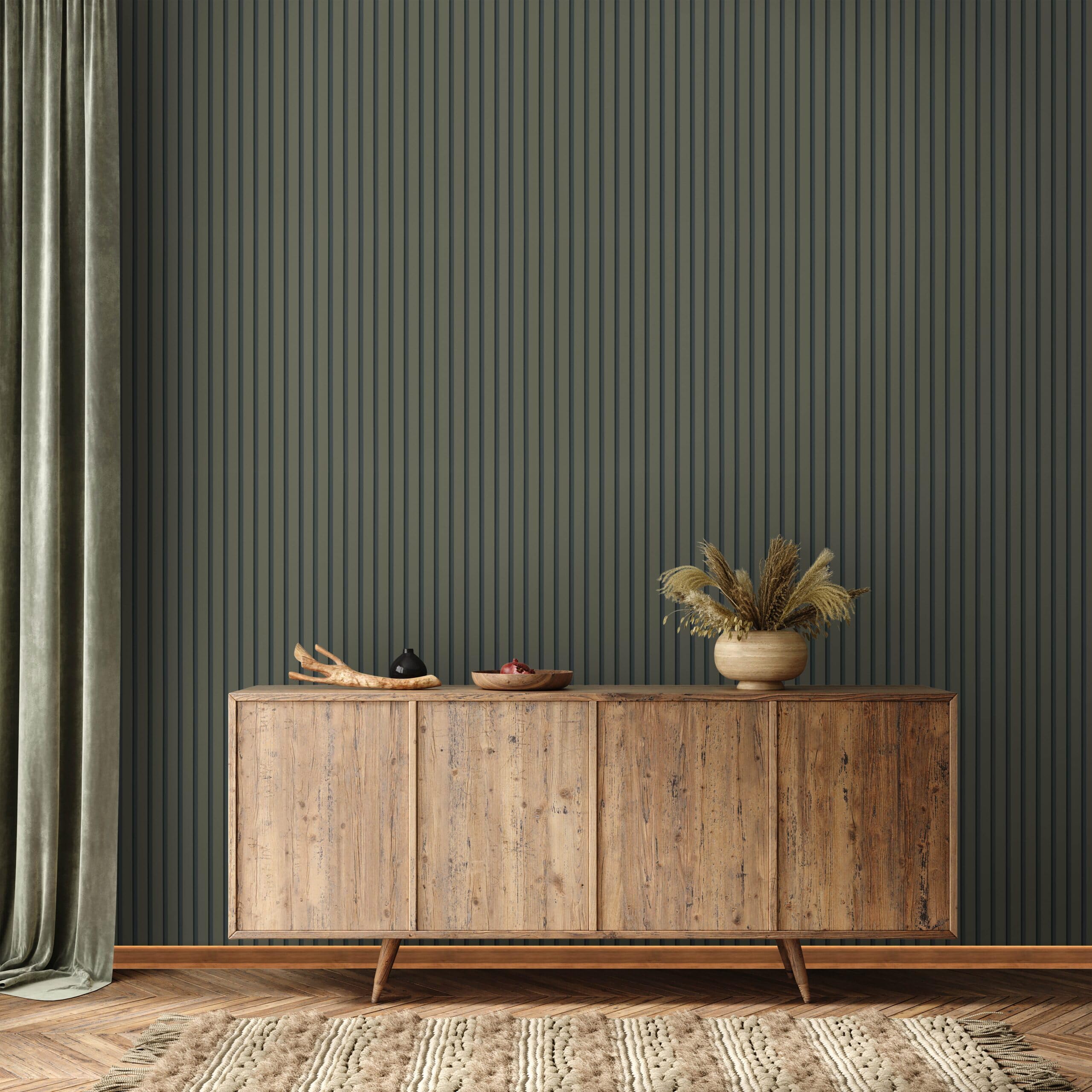 Marburg Wallpaper Green Grey Stripes Modern Stripes GZSZ for Living Room or Bedroom Made in Germany 10,05 x 0,53m