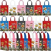 Teenyyou 24 Pcs Hero Goodie Bags Non Woven Spiderweb Party Favors Candy Treat Tote Gift Bags with Handle Reusable for Birthday Party Supplies Baby Shower Kids Adult, 6 Styles(Hero)