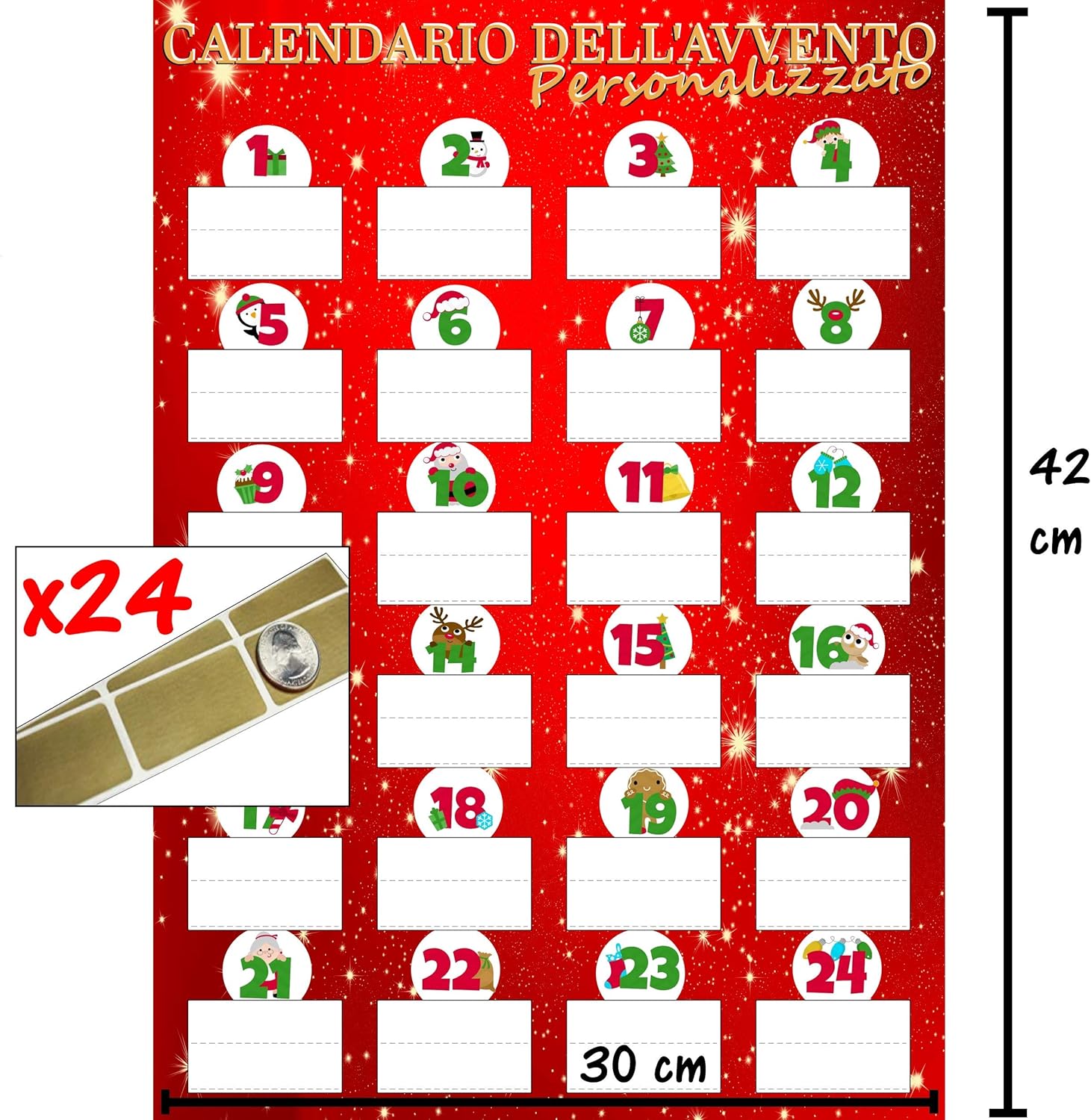 Calendario Avvento Gratta E Vinci Creativo Fai Scoprire La Frase Che Hai Scritto Ogni Giorno Fino A Natale Calendario Dell Avvento Da Personalizzare Con Frasi Carine E Sorprese Amazon It Giochi