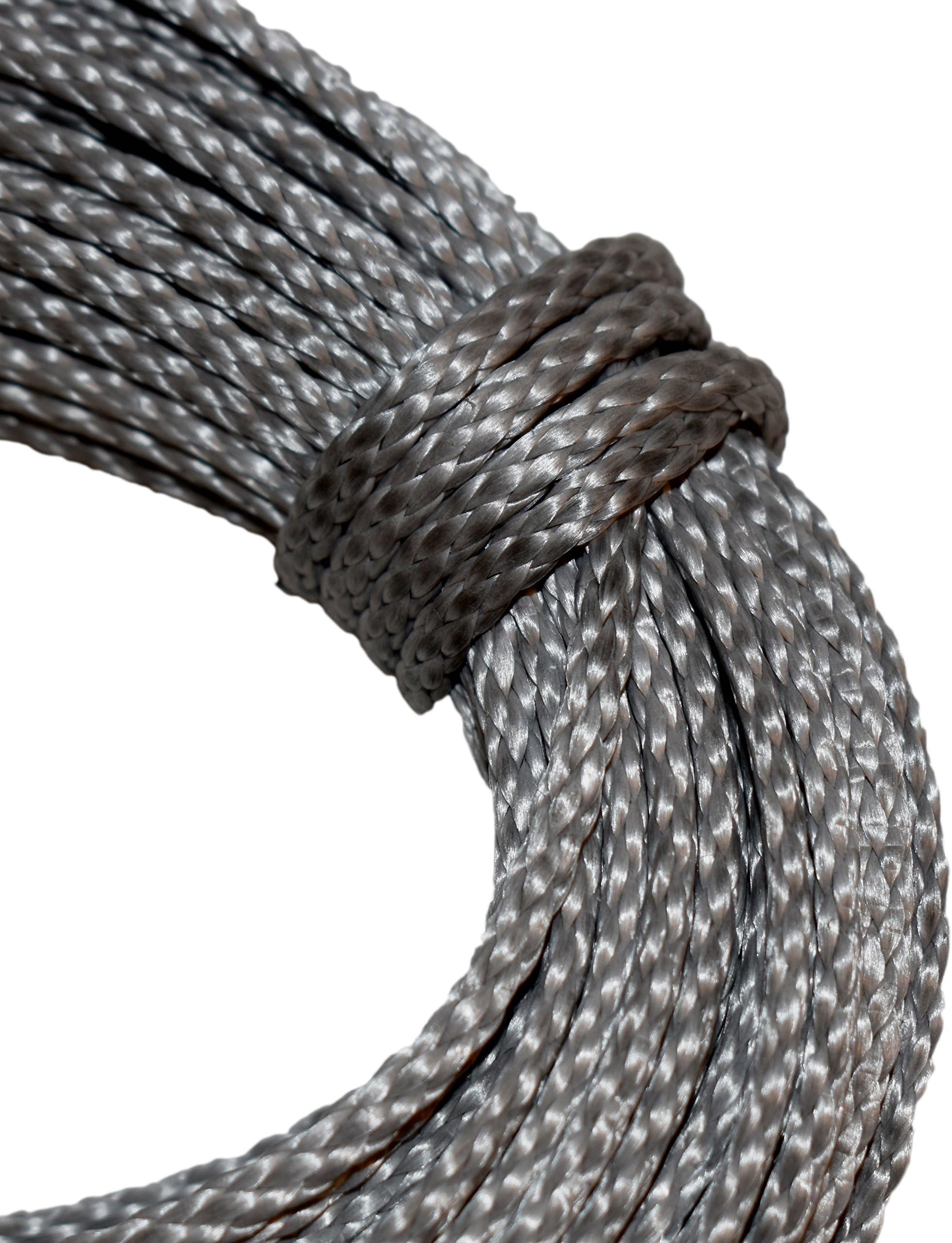 Samson Amsteel Blue Rope 1/4", 5/16" or 3/16" in 50' & 100' Hanks Orange, Blue, Green, Silver, Red, Yellow dyneema Fiber Strong Rope (3/16" x 100 FT Hank, Silver)