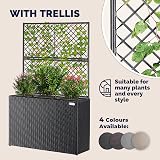 CASARIA Polyrattan Planter with Black Trellis 146x83x30.5 cm Set of 3 view 4