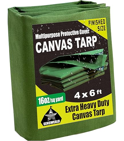 4 ft. x 4 ft. Brown 12 Oz. Canvas Tarp - Amazon.com