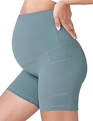 POSHDIVAH Women's Maternity Yoga Shorts Over The