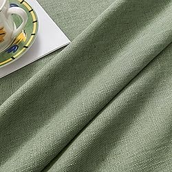 Joydeco Olive Green Linen Curtains for Living Room