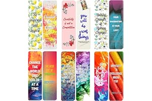 Creanoso Inspiring Quotes for Artists Bookmarks (12-Pack) - Perfect Bookmark Literary Love Quotes Reading Compliment for Bibl