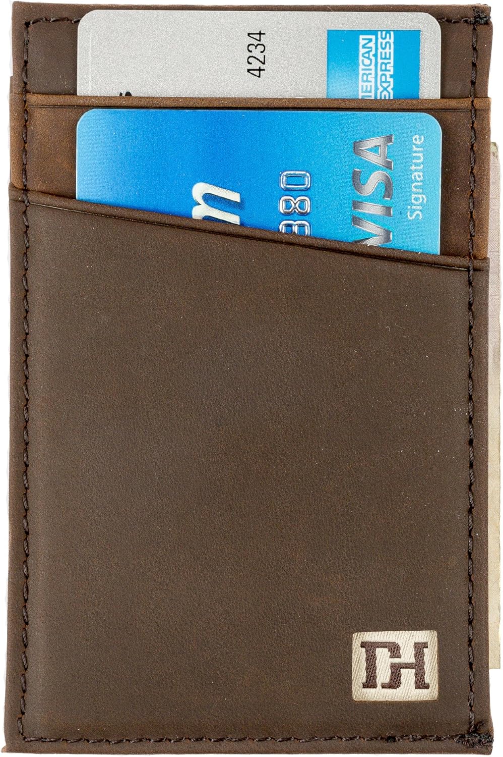 Slim Leather Wallets for Men Credit Card Holder Front