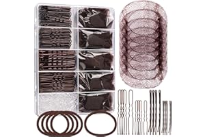 YGDZ Dance Hair Accessories Kit, Ballet Dance Stuff, Hair Nets for Buns, Bobby Pins Brown, Clear Elastic Hair Ties, Dance Competition Must Haves for Ballet Girls Women，Brown