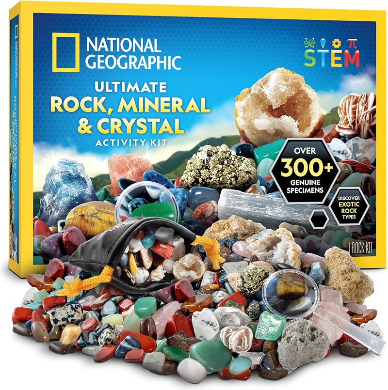 Blue Marble National Geographic Rock Collection Box – 300 Pieces Geology Kit
