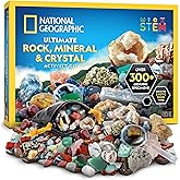 National Geographic Rock Collection Box for Kids – 300 Piece Gemstones, Minerals & Crystals Science Kit, Geology Gift for Boy