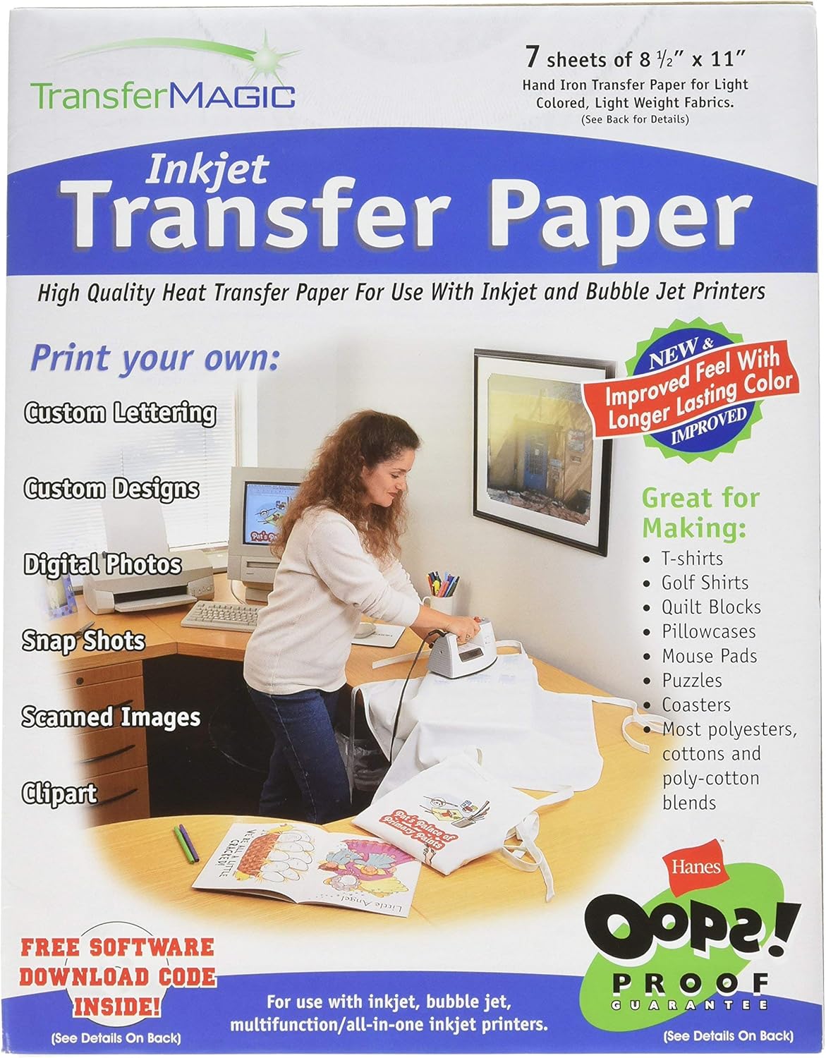 Transfer Magic Ink Jet Transfer Paper-8-1/2-InchX11-Inch 7-Pack: Amazon.ca: Home & Kitchen