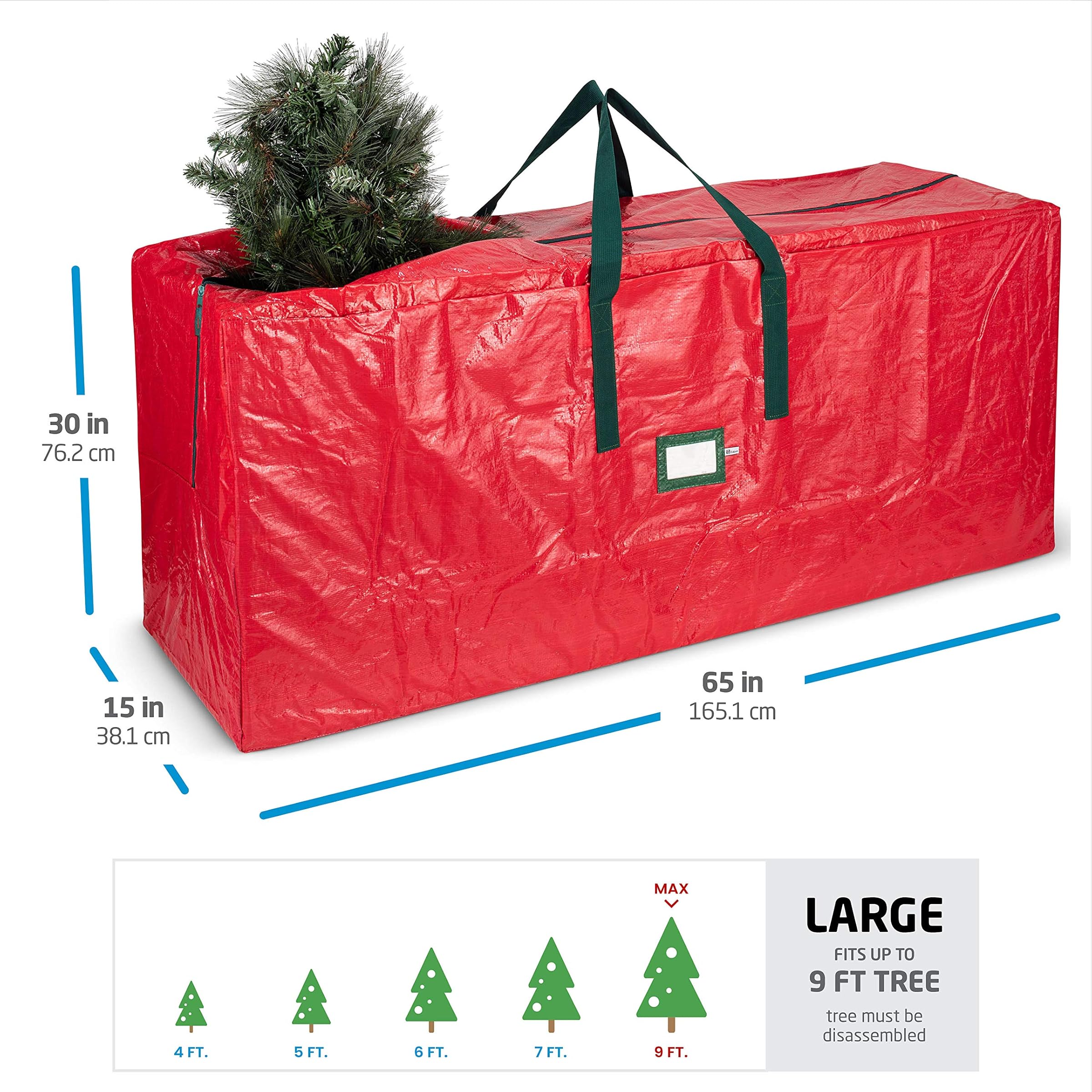(ゾーバー) Zoberクリスマスツリーバッグ 人工クリスマスツリー保存バッグ 高さ最大9インチの木に対応 ホリデー用の空気注入グッズにも 65x15x30インチ 65 x 15 x 30 グリーン oeo-711717439921-101