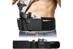 Belly Band Holster for Men and Women - Gun Holster by ComfortTac, Fits Smith and Wesson, Shield, Glock 19, 17, 42, 43, P238, Ruger LCP, and Similar Guns for Most Pistols and Revolvers