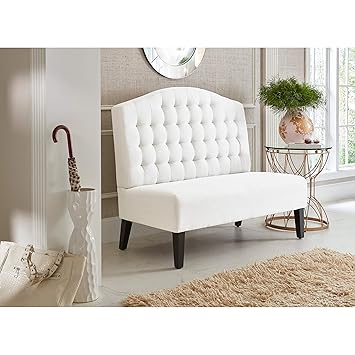 Sofaweb Com Ivory Tufted Upholstered Banquette Bench Amazon Co Uk
