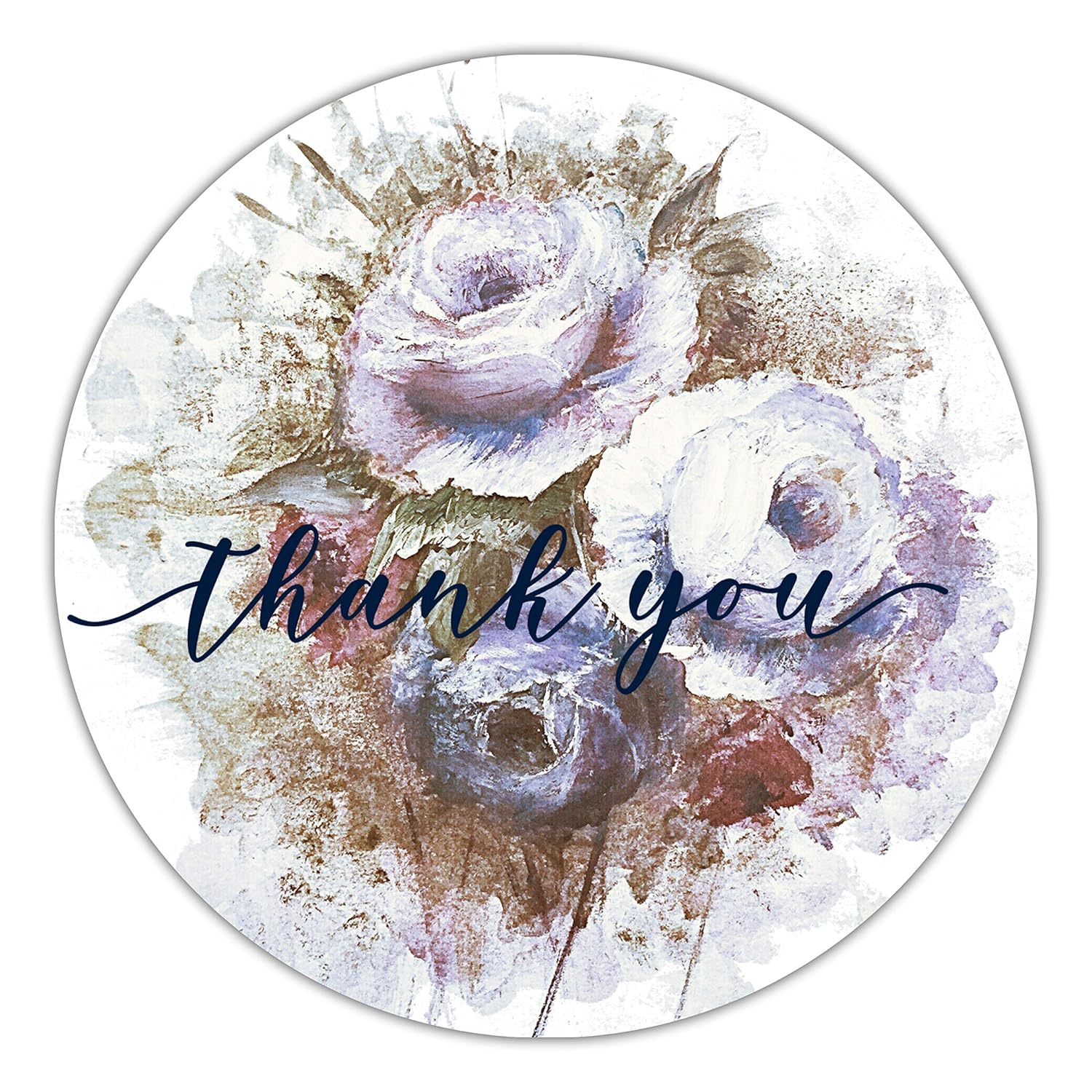 Amazon Com Victorian Rose Thank You Stickers Blue Indigo