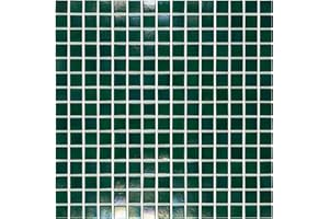 URBN.DESIGN URBN Contemporary Emerald Green Iridescent Glass Mosaic Tile for Indoor and Outdoor - Single Sheet (13 inches x 13 inches, 1.15 SQ FT)