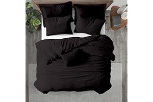 KOTTON CULTURE 600 Thread Count 100% Egyptian Cotton Premium Duvet Cover - Breathable All Season Comforter Cover with Zipper Closure & Corner Ties | Smooth Sateen Weave (Cal King/King 1 Pc Duvet Cover, Black)