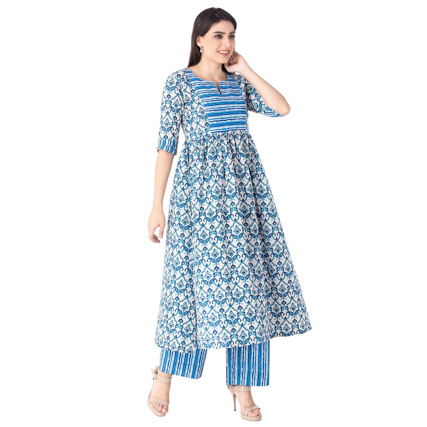 khushal women's cotton kurta with palazo