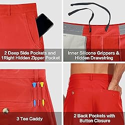 JWM Mens 9" Stretch Golf Shorts - Lightweight