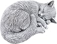 Stoneandstyle Steinfigur Grosse Katze Schlafend, Frostfest Bis -30°C