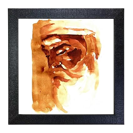 Sehaz Artworks Guru Nanak Dev Ji Wall Photo Painting (Vinyl, 30 cm x 30 cm x 3 cm, Black, SZA-Guru_Nanak_Dev_Ji_002)