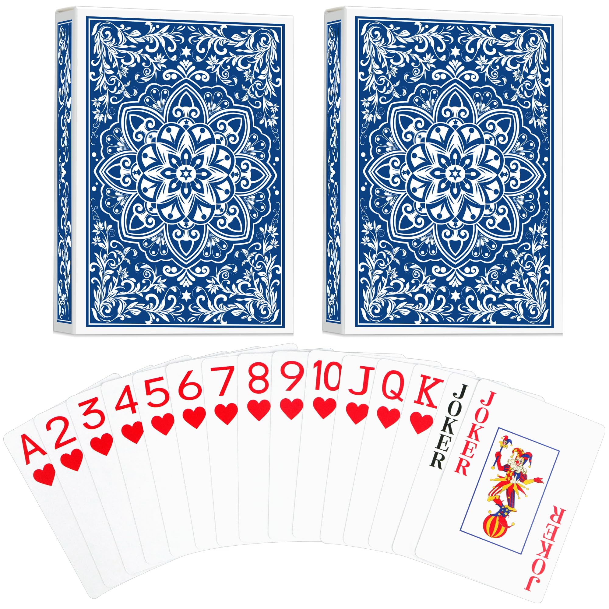 Aomaic Playing Cards 2 Deck of Cards Poker Cards Jumbo Poker Size Large Print Playing Cards for Adults Seniors Card Games for Family Game Night Table Games Magic Casino Theme Party