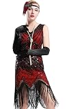 BABEYOND Damen Flapper Kleid 1920er – Paillettenkleid Great Gatsby Motto Party Kostüm
