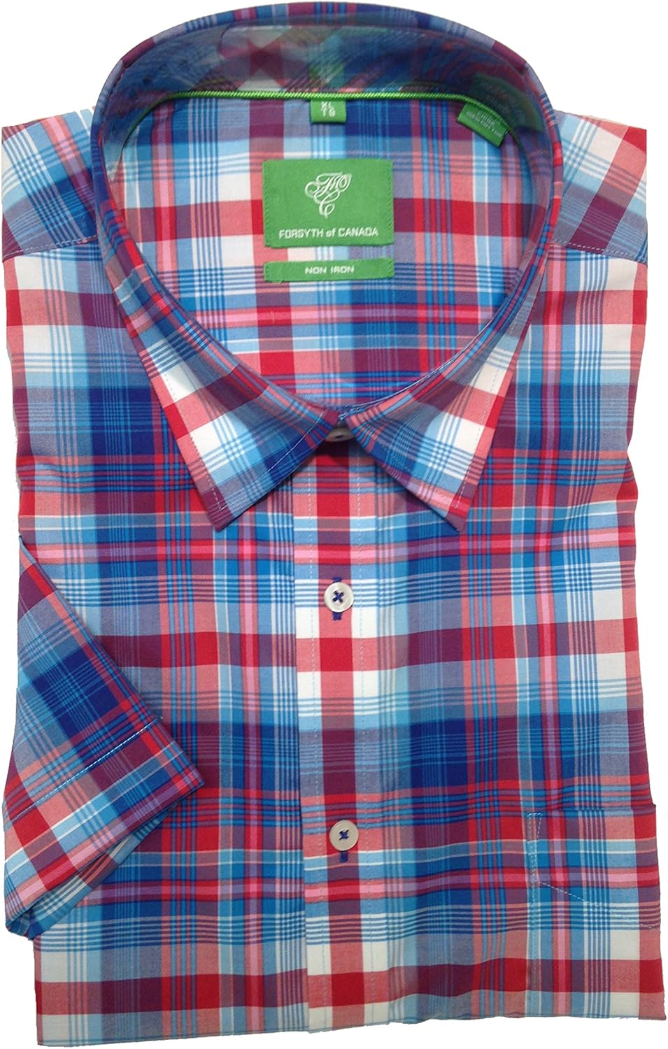 Forsyth of Canada Classic Fit NonIron Short Sleeve Multi Check Sport
