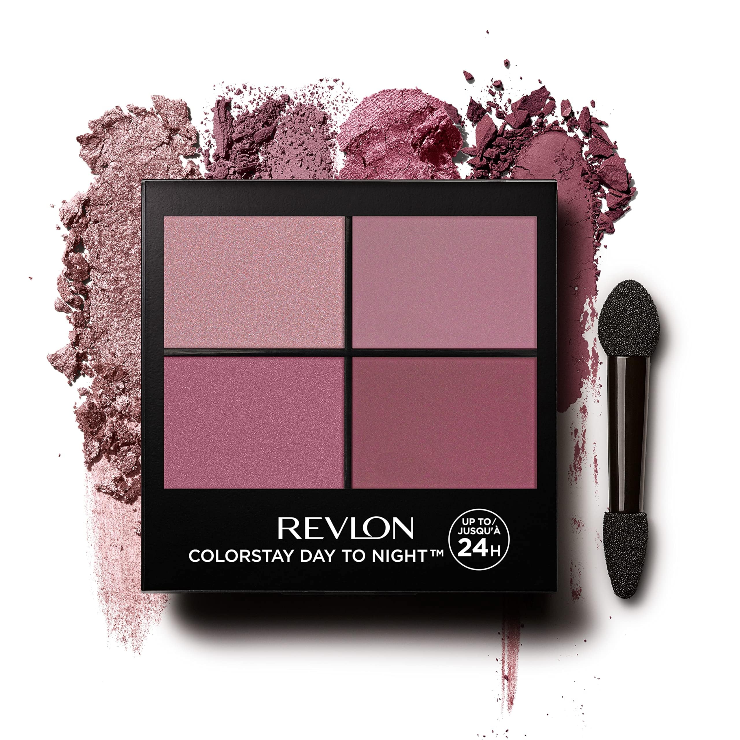 Revlon ColorStay Day to Night 24 Hour Eyeshadow Quad with Dual-Ended Applicator Brush, Longwear, Intense Color Smooth Eye Makeup for Day & Night, Matte & Shimmer Finish, Exquisite (575) Unisex